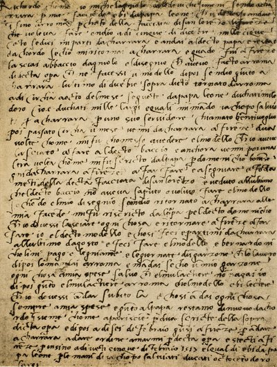 Pagina van een manuscript door Michelangelo Buonarroti